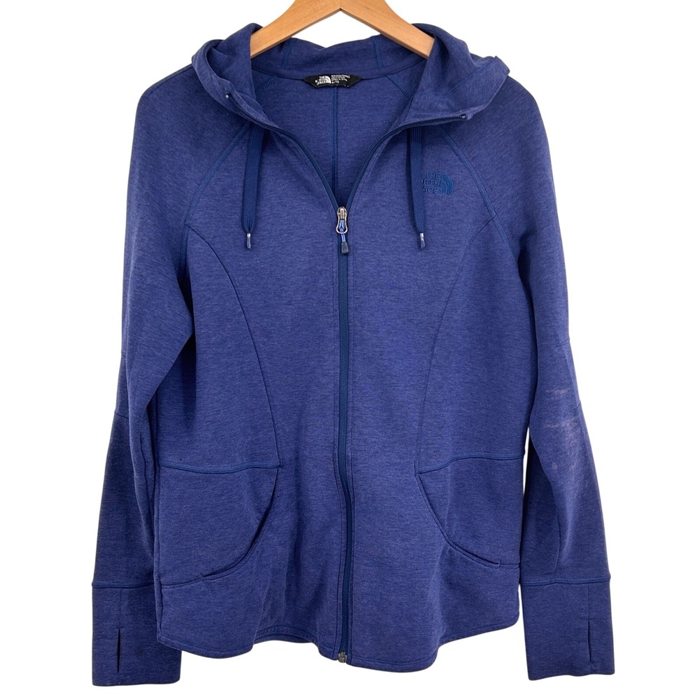 The North Face Hoodie Womens XL Full Zip Fleece Sweatshirt Outdoor Gorpcore Blue